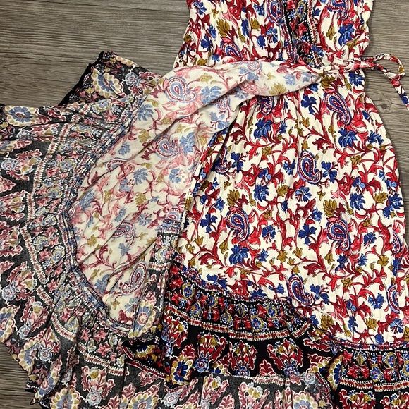 Band Of Gypsies Faux Wrap Paisley Dress Size Small - Picture 5 of 9